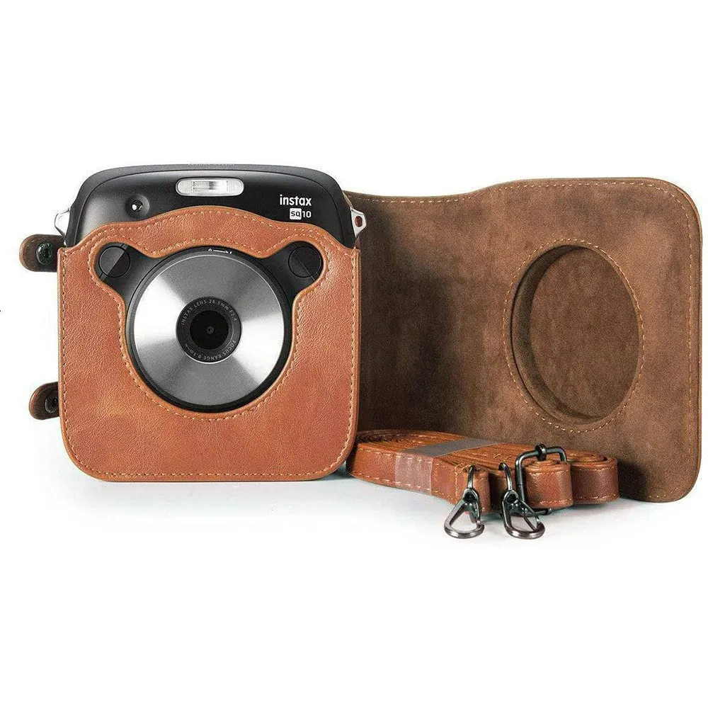 Pikxi BSQS2010 Fujifilm Instax Square SQ20 SQ10 Leather Camera Case Bag