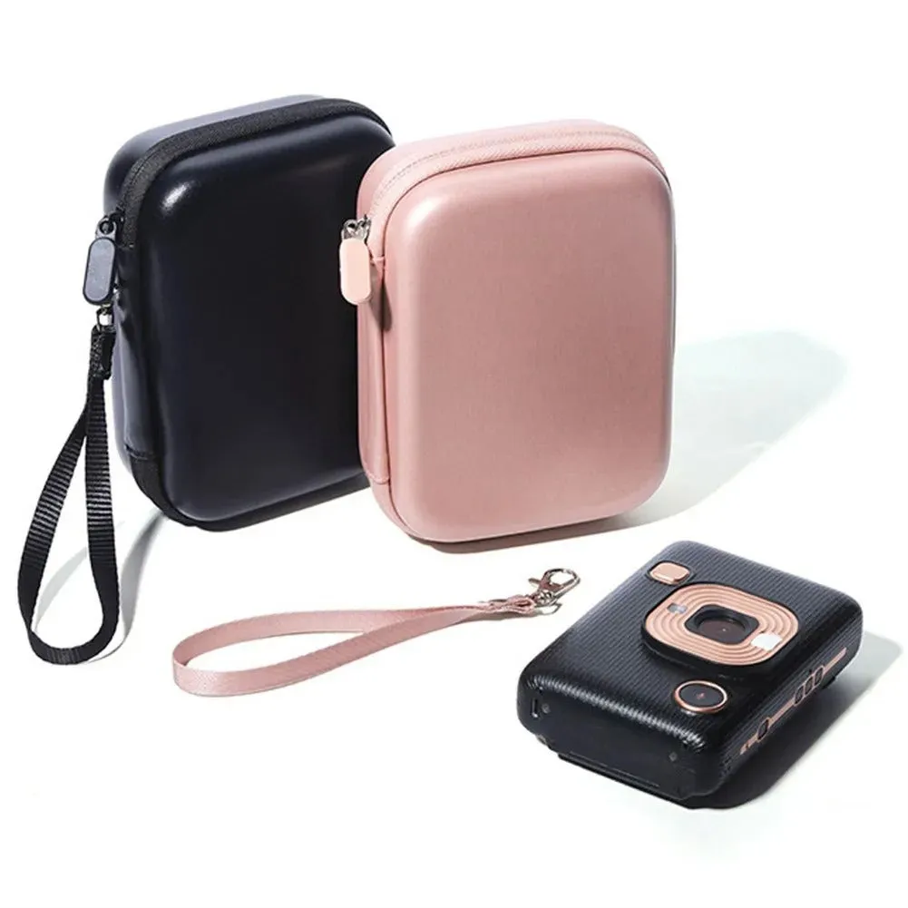 Pikxi Multipurpose Storage Bag Organizer Carry Case for FUJIFILM Instax mini Evo, LiPlay Cameras and mini Link Film Printers with Hard Shell Case - Available in Blush Gold, Glossy Black, and Iridescent