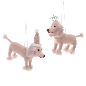 Pink Party Poodles Felt Ornament