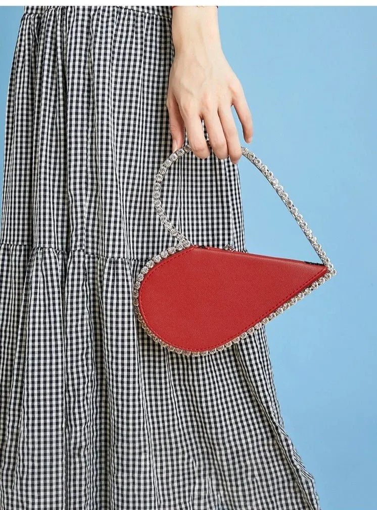 Red Heart Diamond Evening Clutch