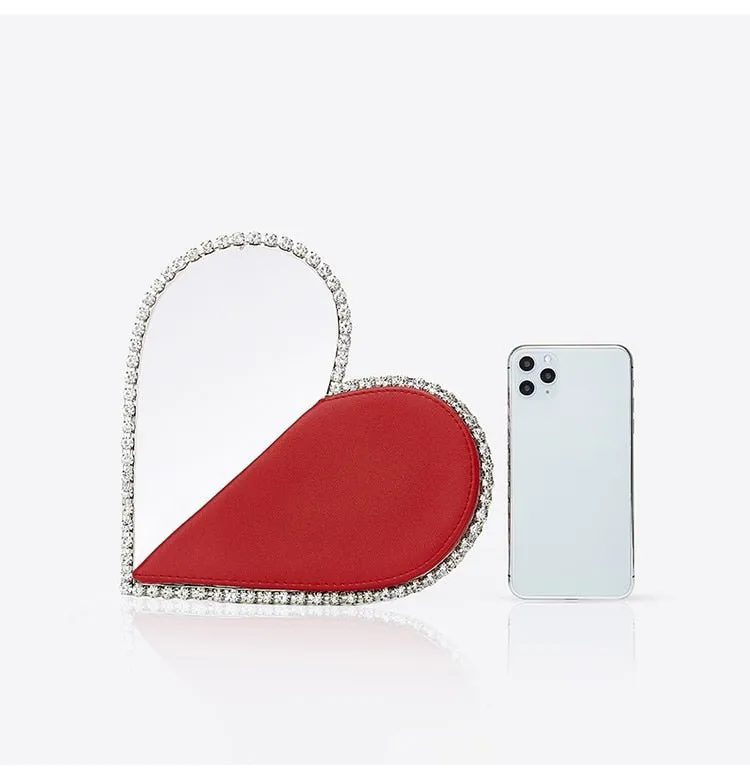 Red Heart Diamond Evening Clutch