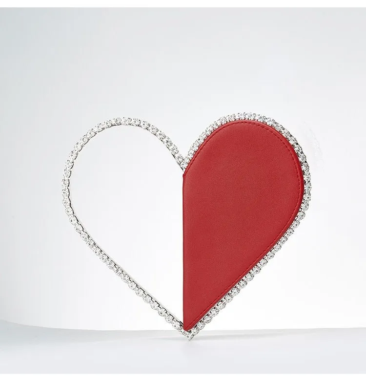 Red Heart Diamond Evening Clutch