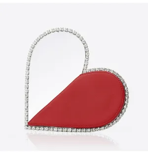 Red Heart Diamond Evening Clutch