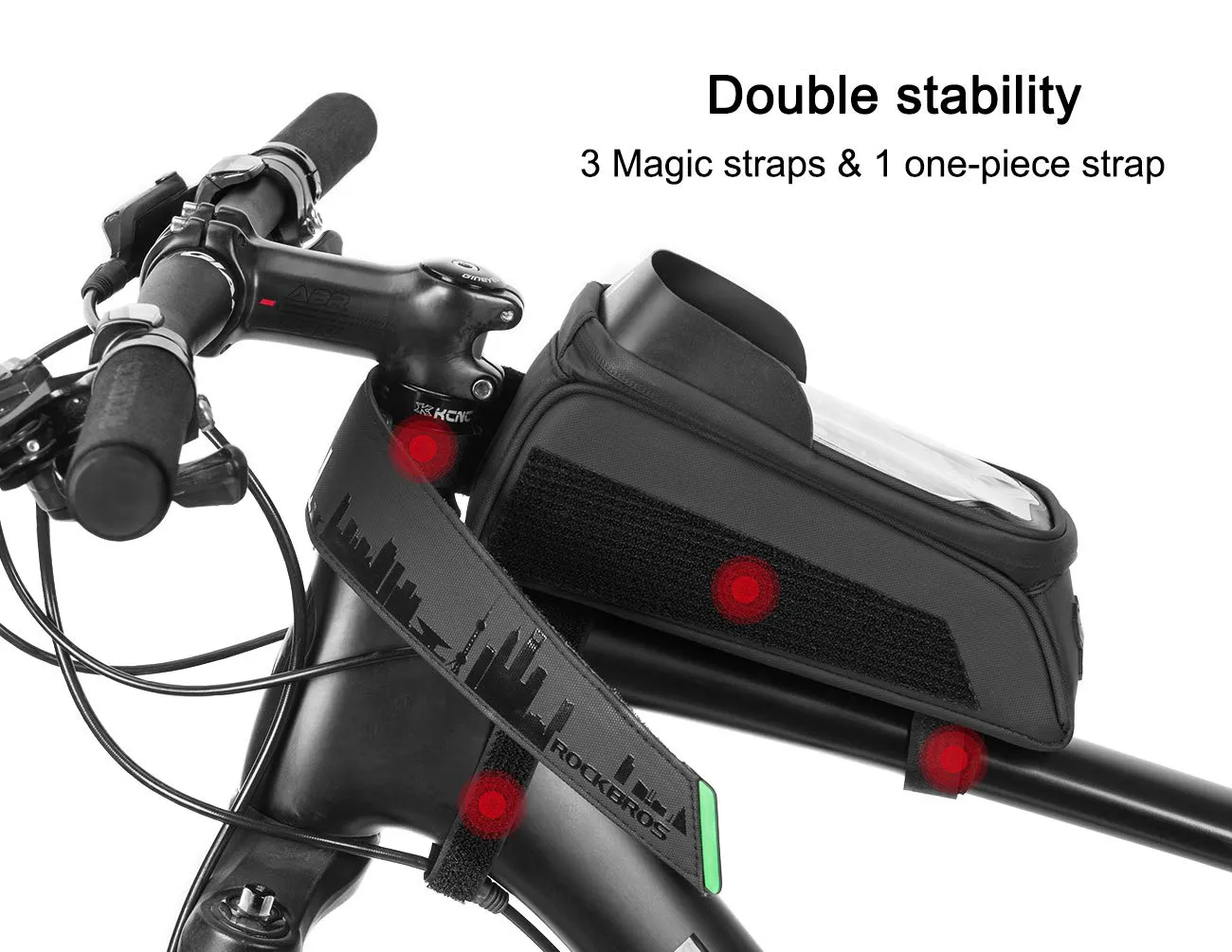 ROCKBROS Bike Phone Mount Bag Waterproof Bike Phone Front Frame Bag under 5.8"/ 6.5"