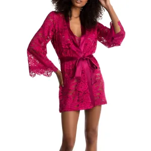 ROMAN HOLIDAY Lace Wrap Robe in Raspberry