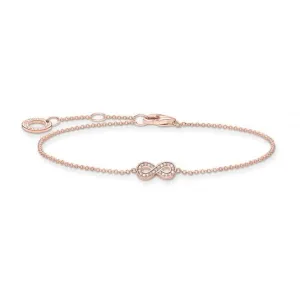 Rose Gold Zirconia Pave Infinity Bracelet A2003-416-14-L19v