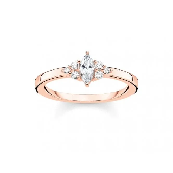 Rose Gold Zirconia Vintage Stacking Ring TR2325-416-14