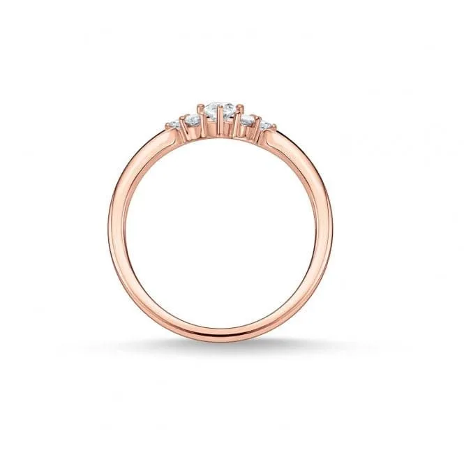 Rose Gold Zirconia Vintage Stacking Ring TR2325-416-14