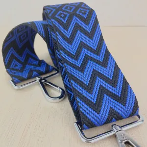 Royal Blue Zig Zag Woven Bag Strap