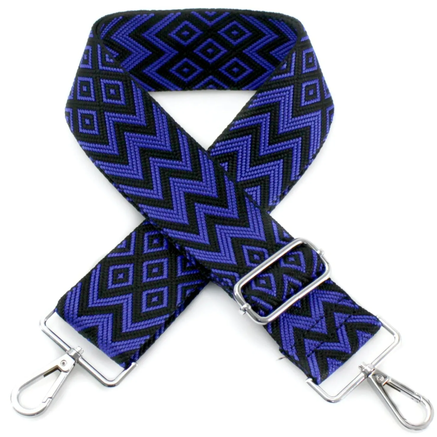 Royal Blue Zig Zag Woven Bag Strap