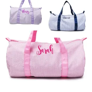 Seersucker Duffle Bags (can be monogrammed)