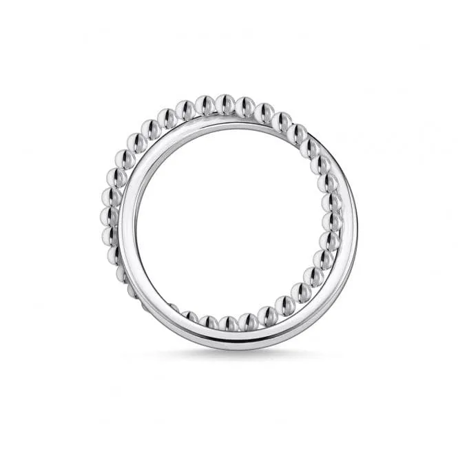 Silver Dots Intertwined Ring TR2321-001-21