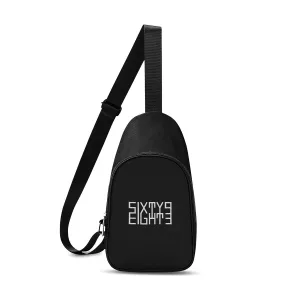 Sixty Eight 93 Logo White Black Chest Bag