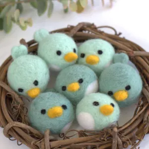 Spring Bird Chick Felt Shapes- SET OF 2 or 4- Pastel Teals