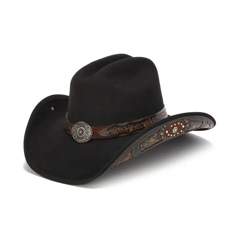 Stampede Men's Western Felt 100X Wool Hat - The Jasper in Black