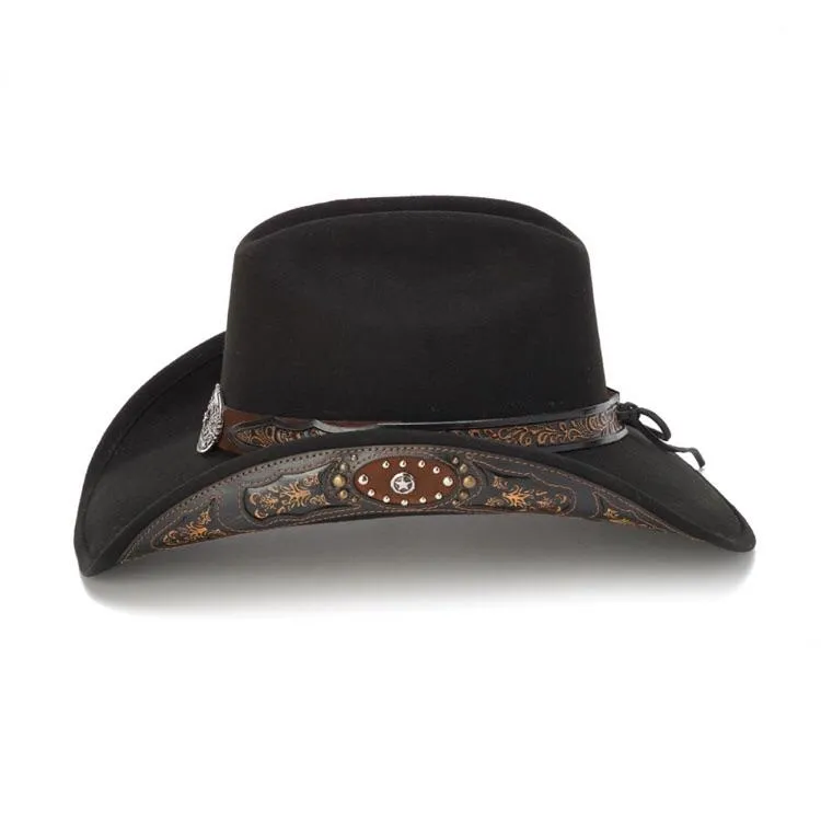 Stampede Men's Western Felt 100X Wool Hat - The Jasper in Black