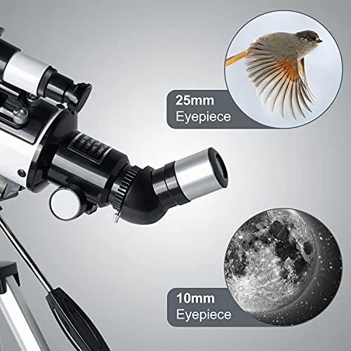 Stilnend Telescope 70mm Aperture 500mm AZ Mount Astronomical Refractor Telescope for Kids Adults & Beginners Fully Multi-Coated Optics Portable with Tripod Phone Adapter