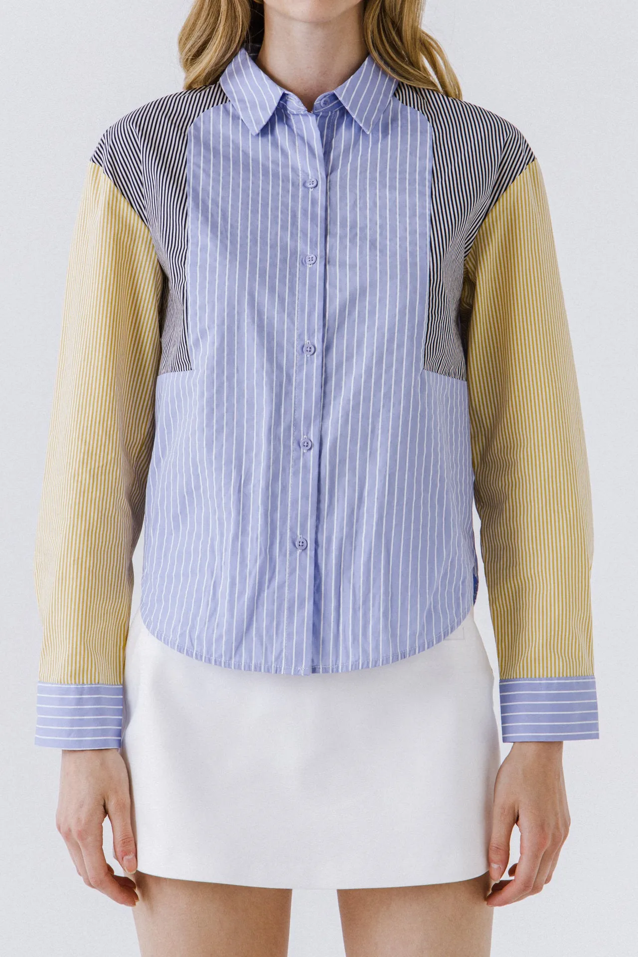 Stripe Color Block Shirt