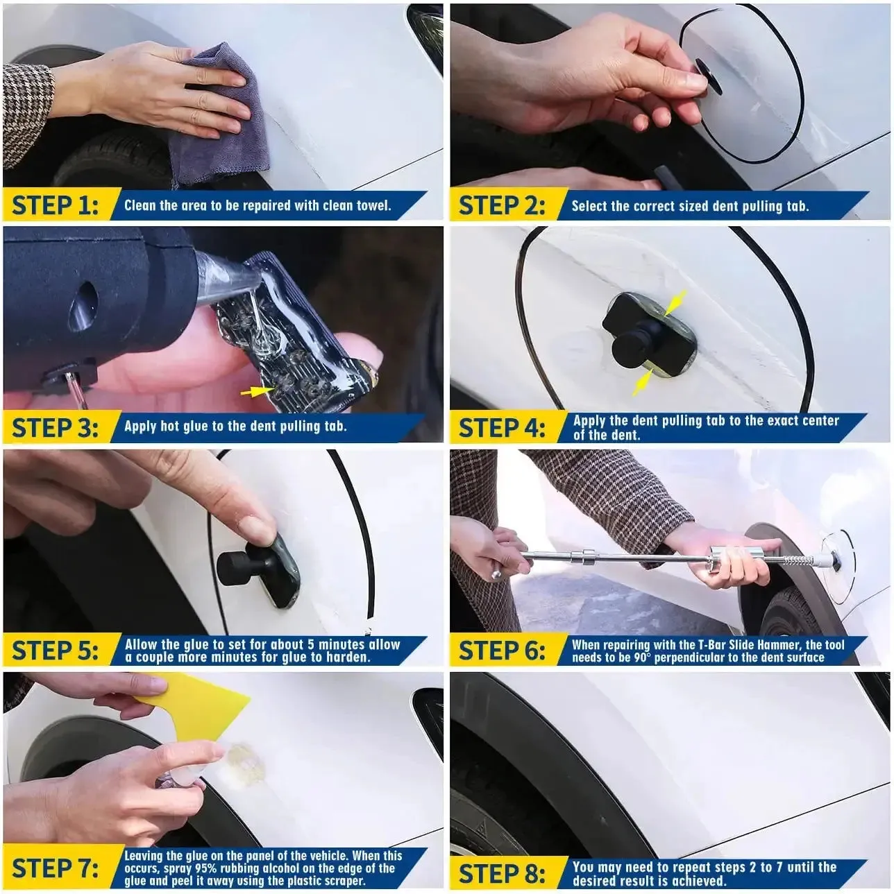 Super PDR Car Dent Repair Tools Dent Removal Kits Paintless Dent Repair Auto Body Dent Puller Kit for Car