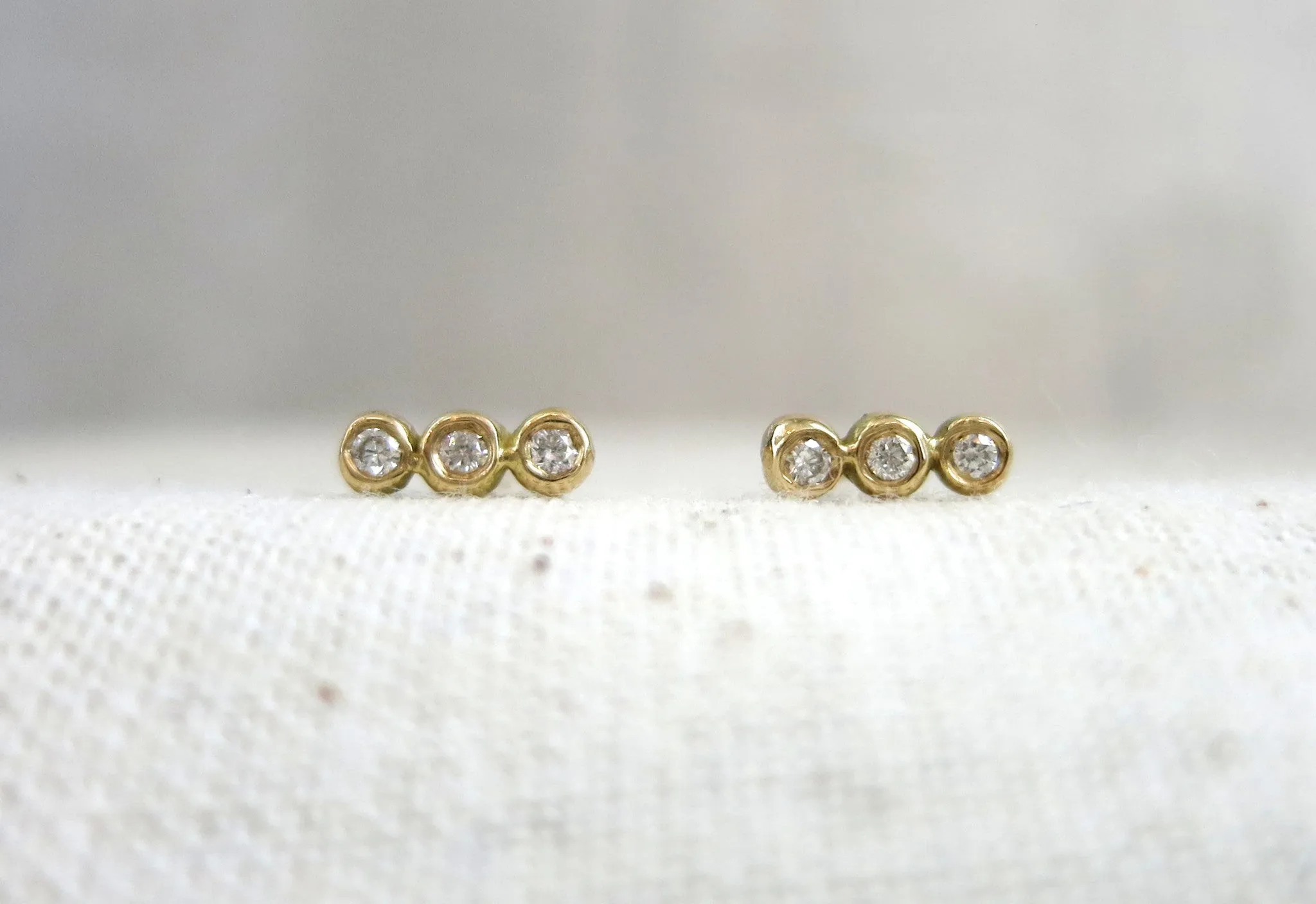 Three Droplet Diamond Studs