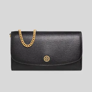 TORY BURCH ROBINSON Chain Wallet Black 137152