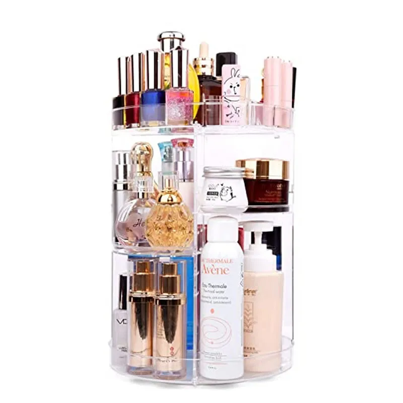 Transparent 360-Degree Rotatable Adjustable Makeup Organizer Ba-104