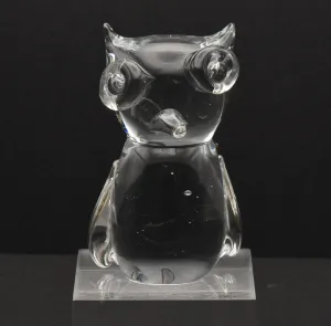 Vintage Handcrafted Charming Glass Owl Figurine