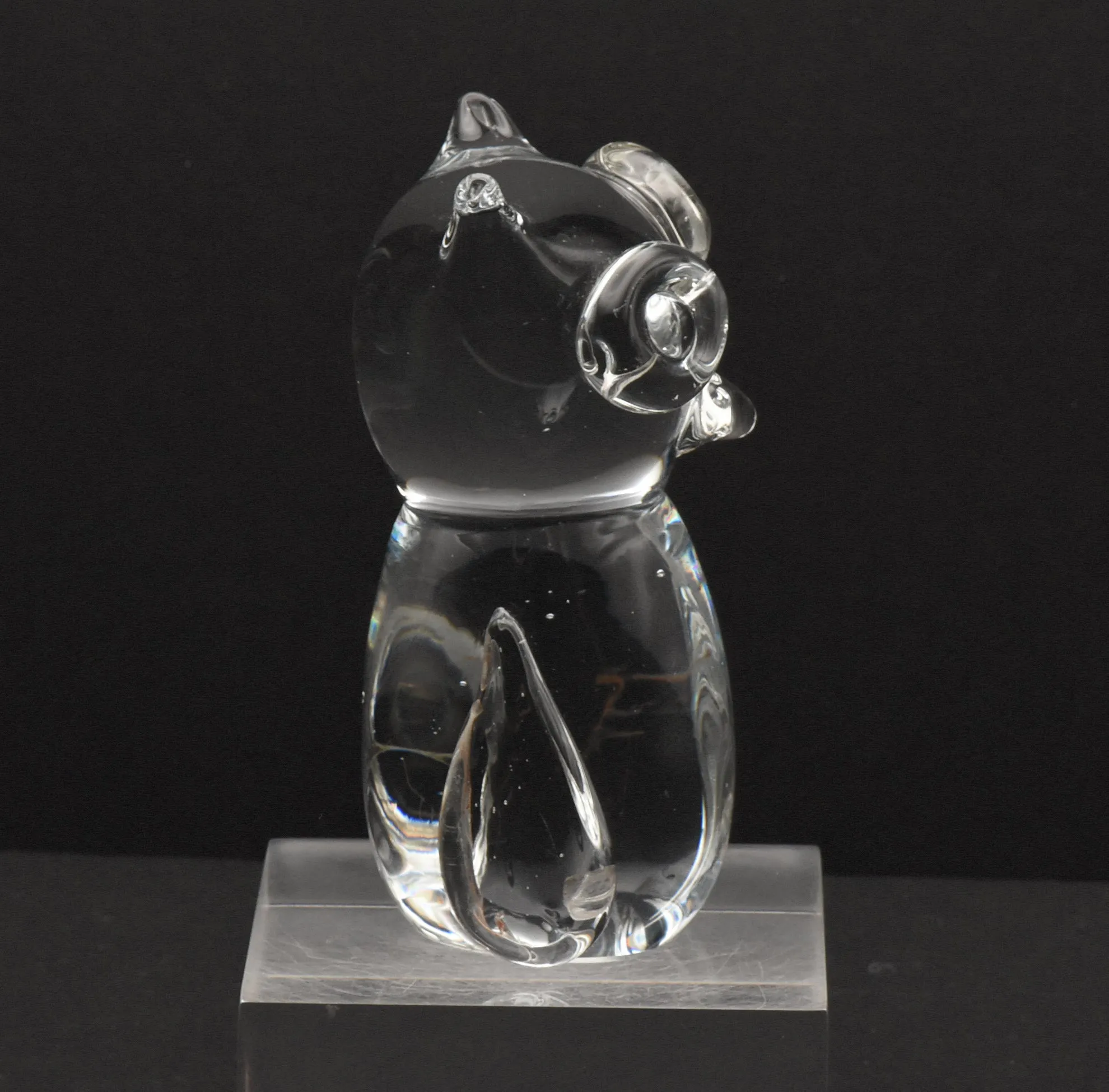 Vintage Handcrafted Charming Glass Owl Figurine