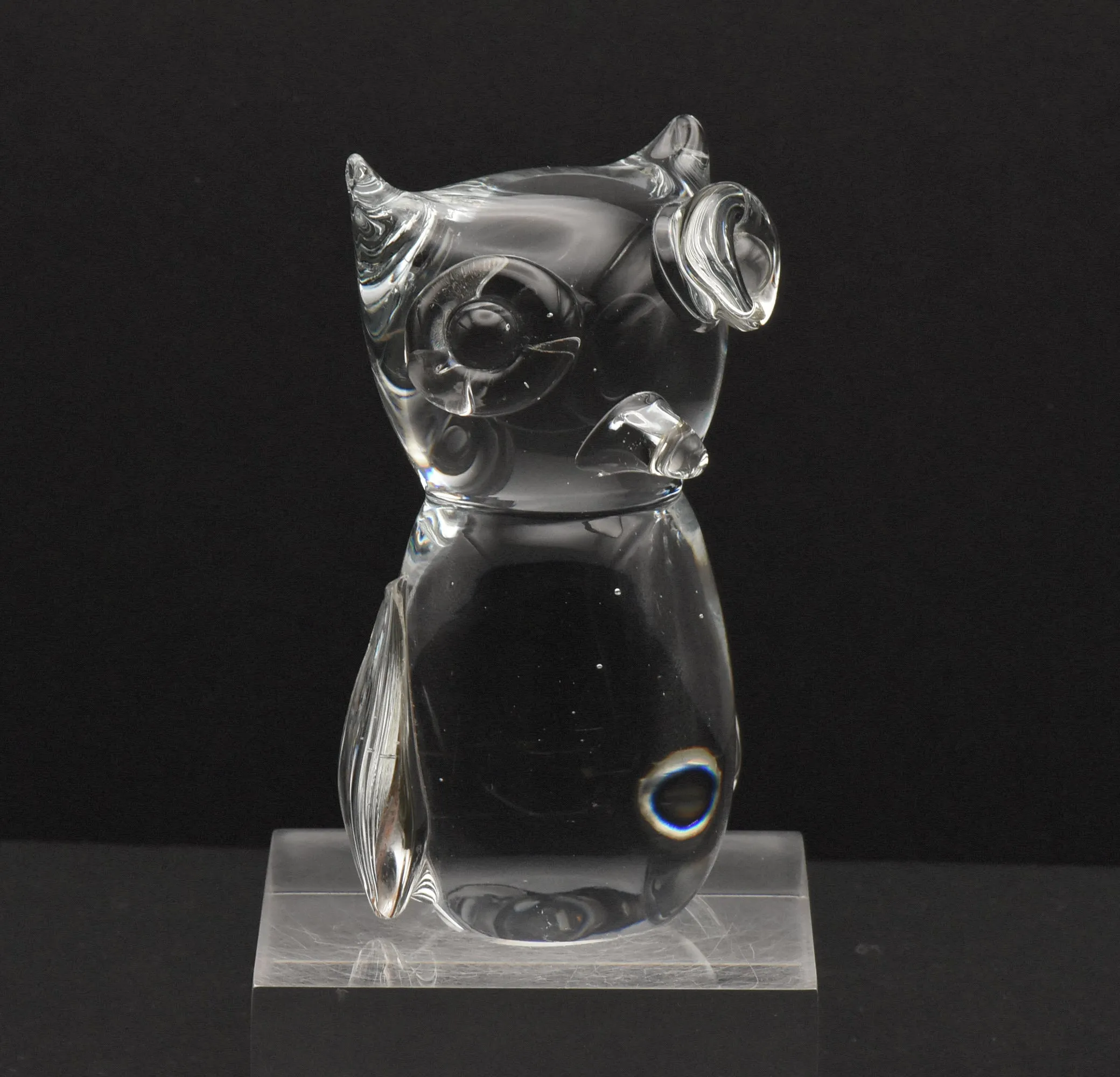 Vintage Handcrafted Charming Glass Owl Figurine