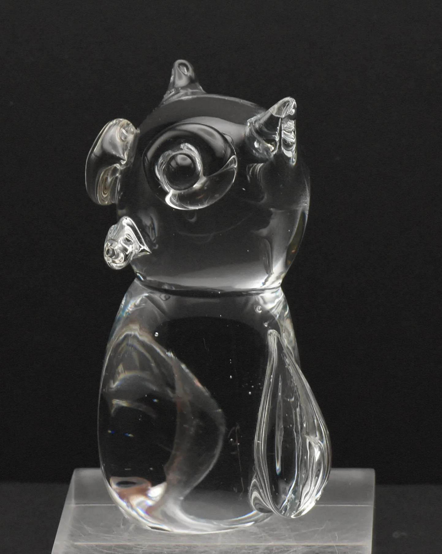 Vintage Handcrafted Charming Glass Owl Figurine