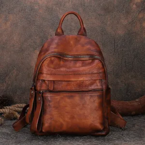 Vintage Leather Rucksack Womens Vintage School Backpacks Leather Backpack Purse