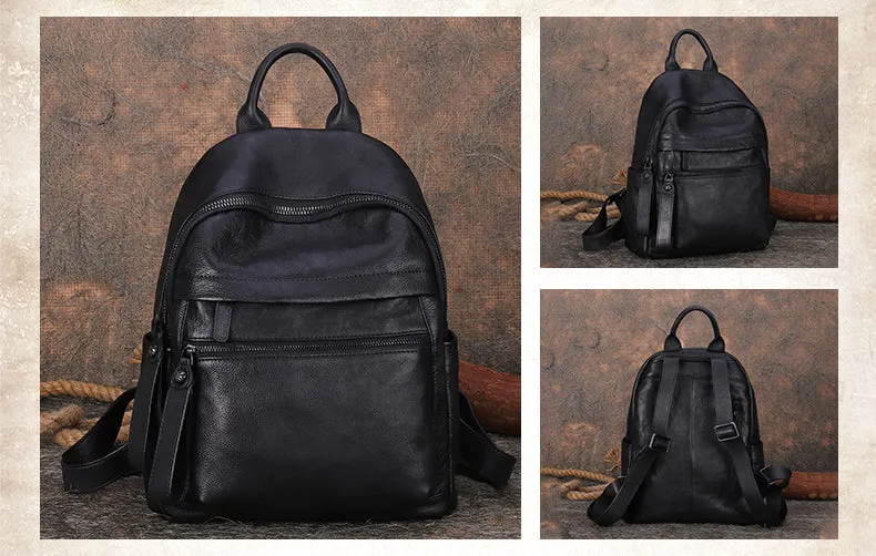 Vintage Leather Rucksack Womens Vintage School Backpacks Leather Backpack Purse