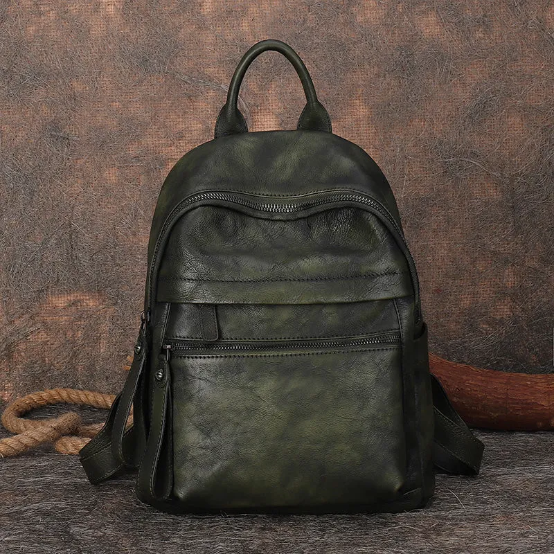 Vintage Leather Rucksack Womens Vintage School Backpacks Leather Backpack Purse