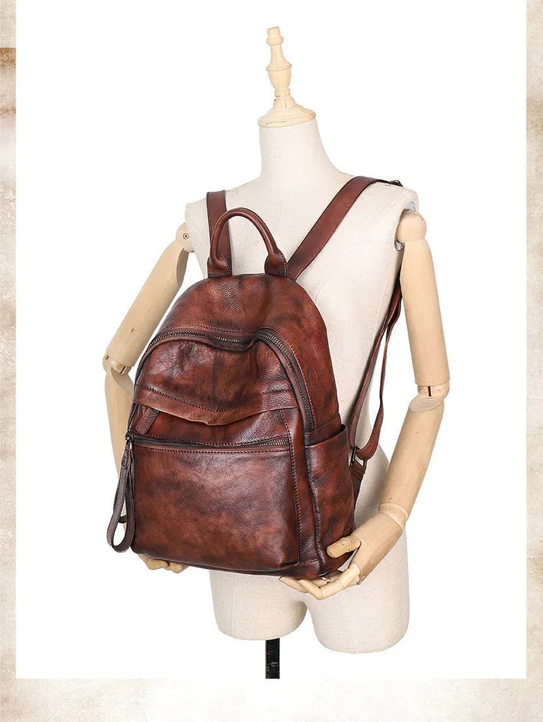 Vintage Leather Rucksack Womens Vintage School Backpacks Leather Backpack Purse