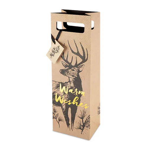 Warm Wishes Deer 750ml Bottle Bag By Cakewalk