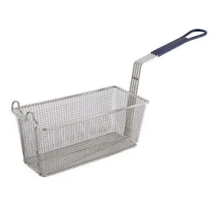 Winco FB-20 Rectangular Fry Basket with Blue Handle 13.25 x 5.625 Inches | Denson CFE