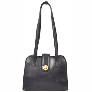 Womens Tote Leather Bag Small Size Trendy Handbag HOL833 Black