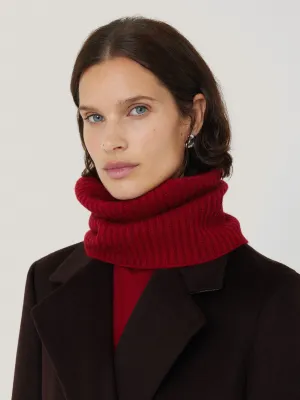 Wool Cashmere Blend Snood | Red