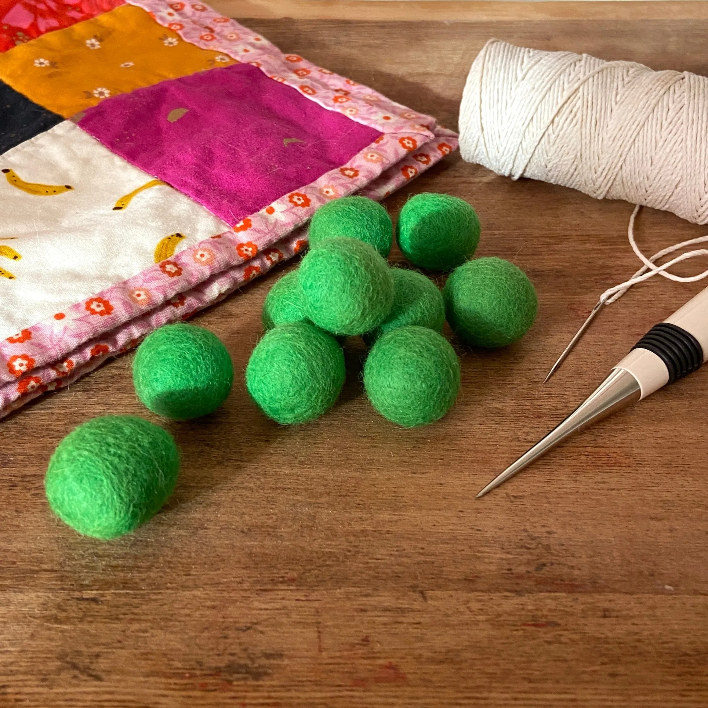 Wool Felt Balls - #76 Spring - Ten 1" Balls, 2.2cm