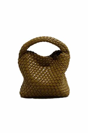 Woven Hobo Leather Bag with Purse